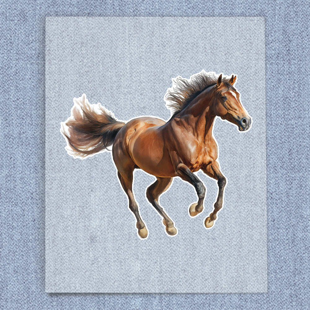 Jumping Brown Horse