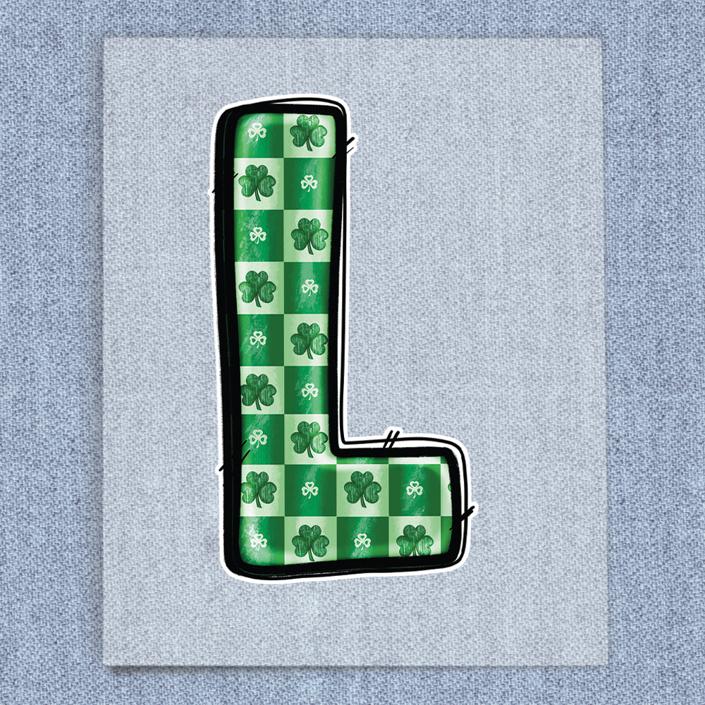 L Green Checkered Shamrocks