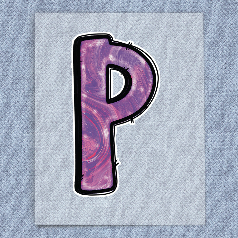 P Pink & Purple Swirls