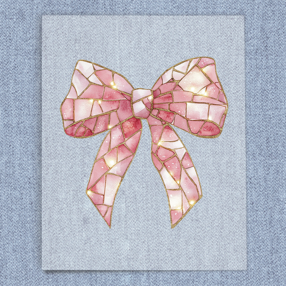 Pink & Gold Marble Coquette Bow
