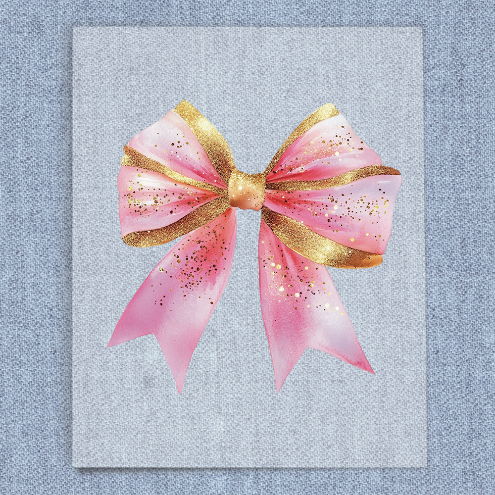Pink & Gold Sparkle Coquette Bow
