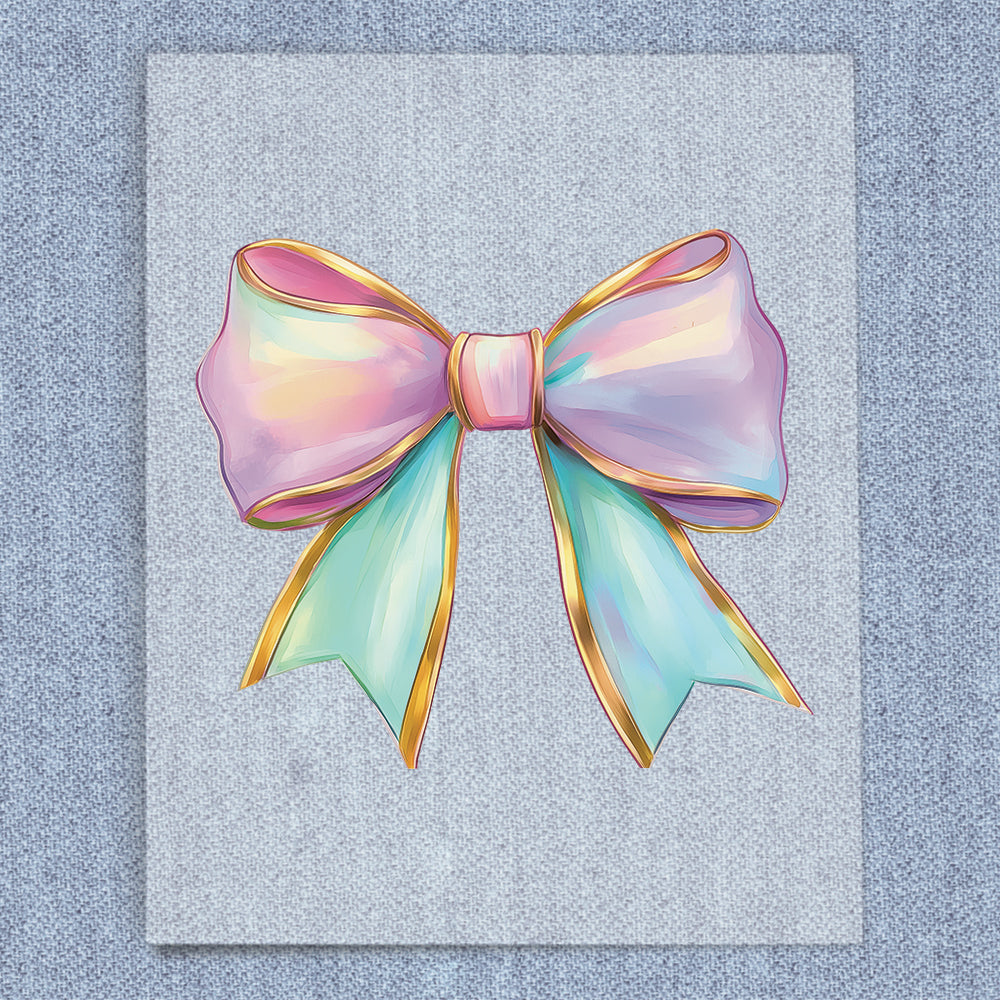 Pink, Blue & Gold Coquette Bow