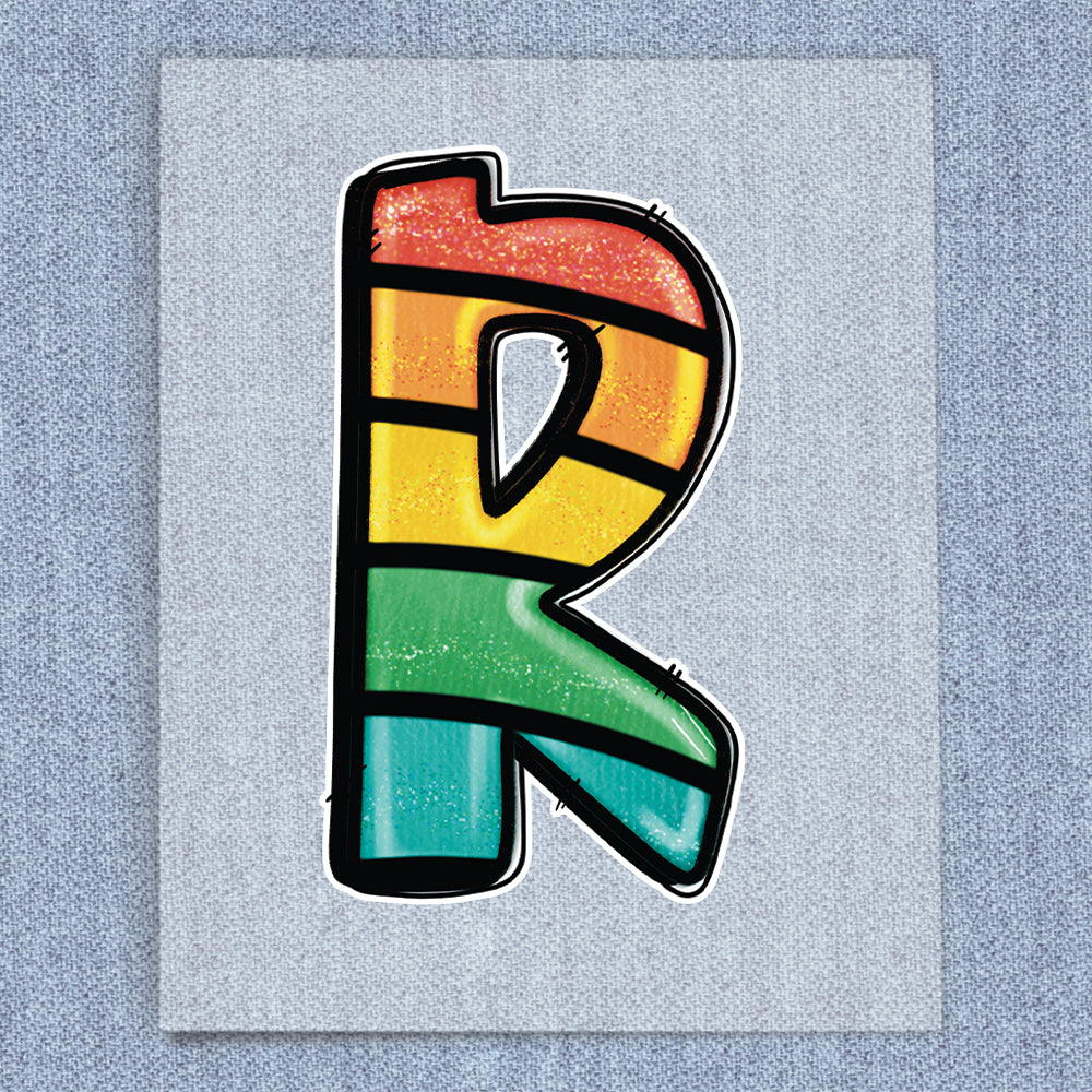 R Glitter Large Striped