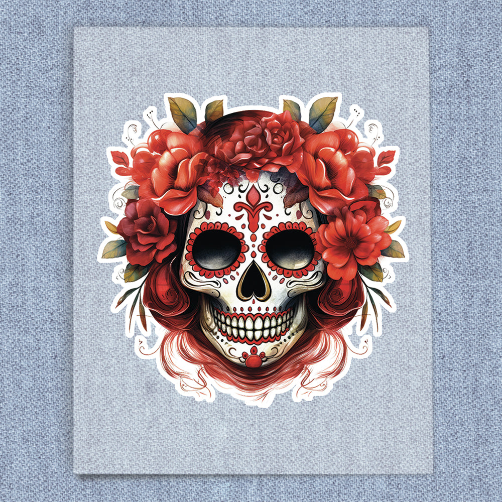 Red Flower Skull