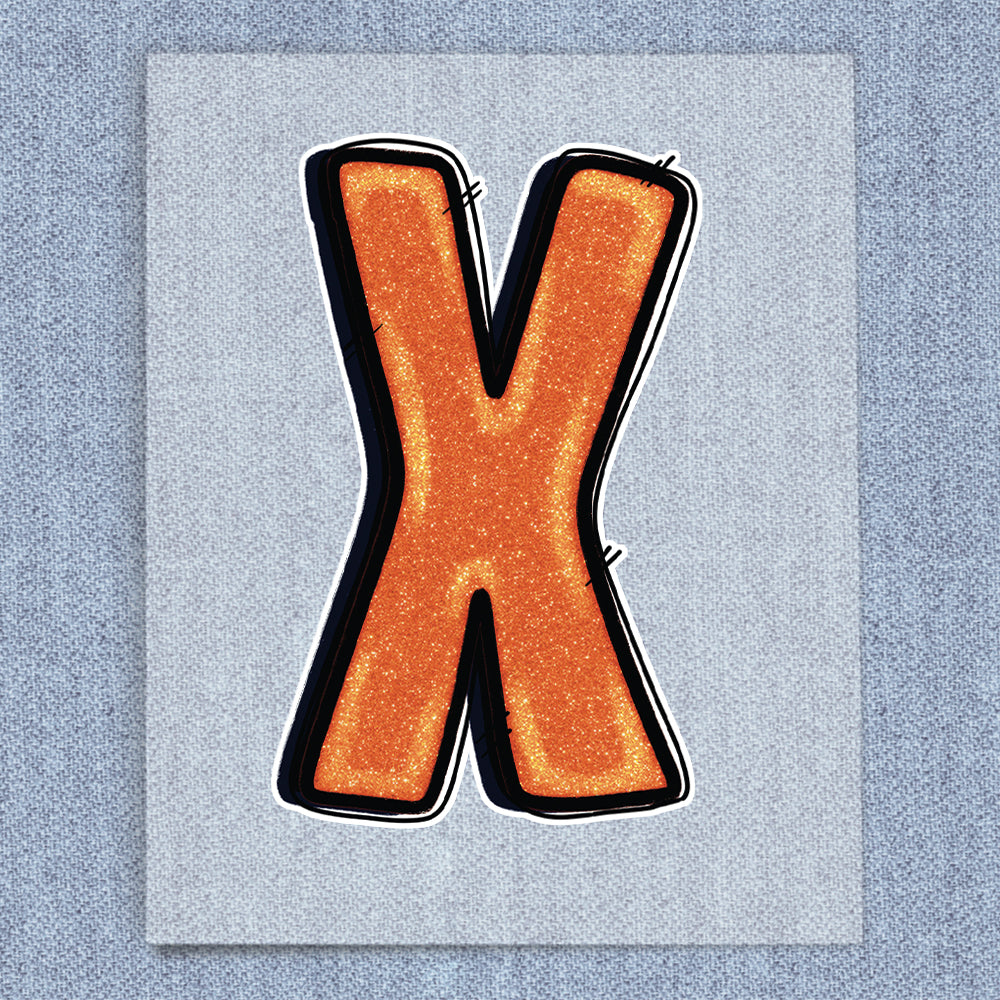 X Orange Glitter