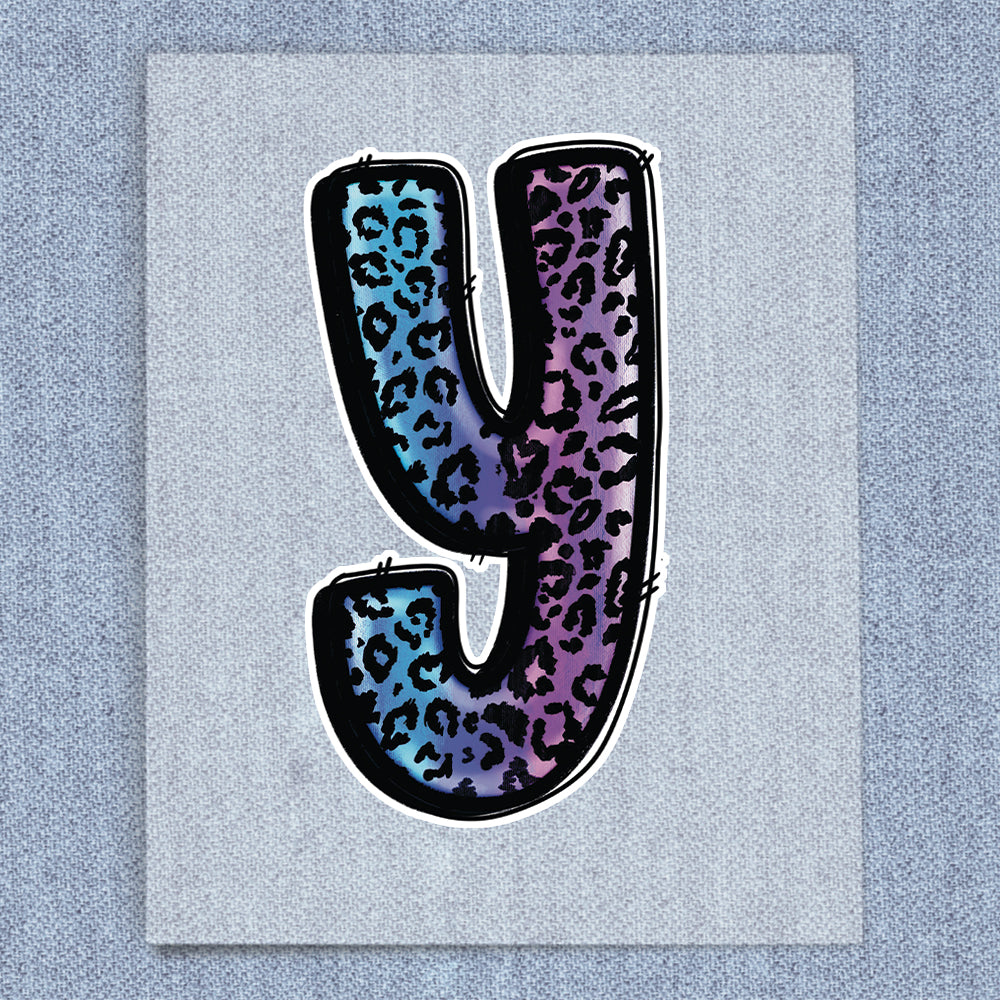 Y Blue, Purple, Pink & White Leopard