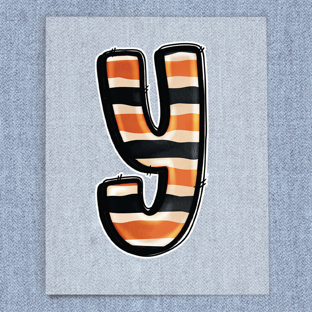Y Cream, Orange, Black Zebra Stripes