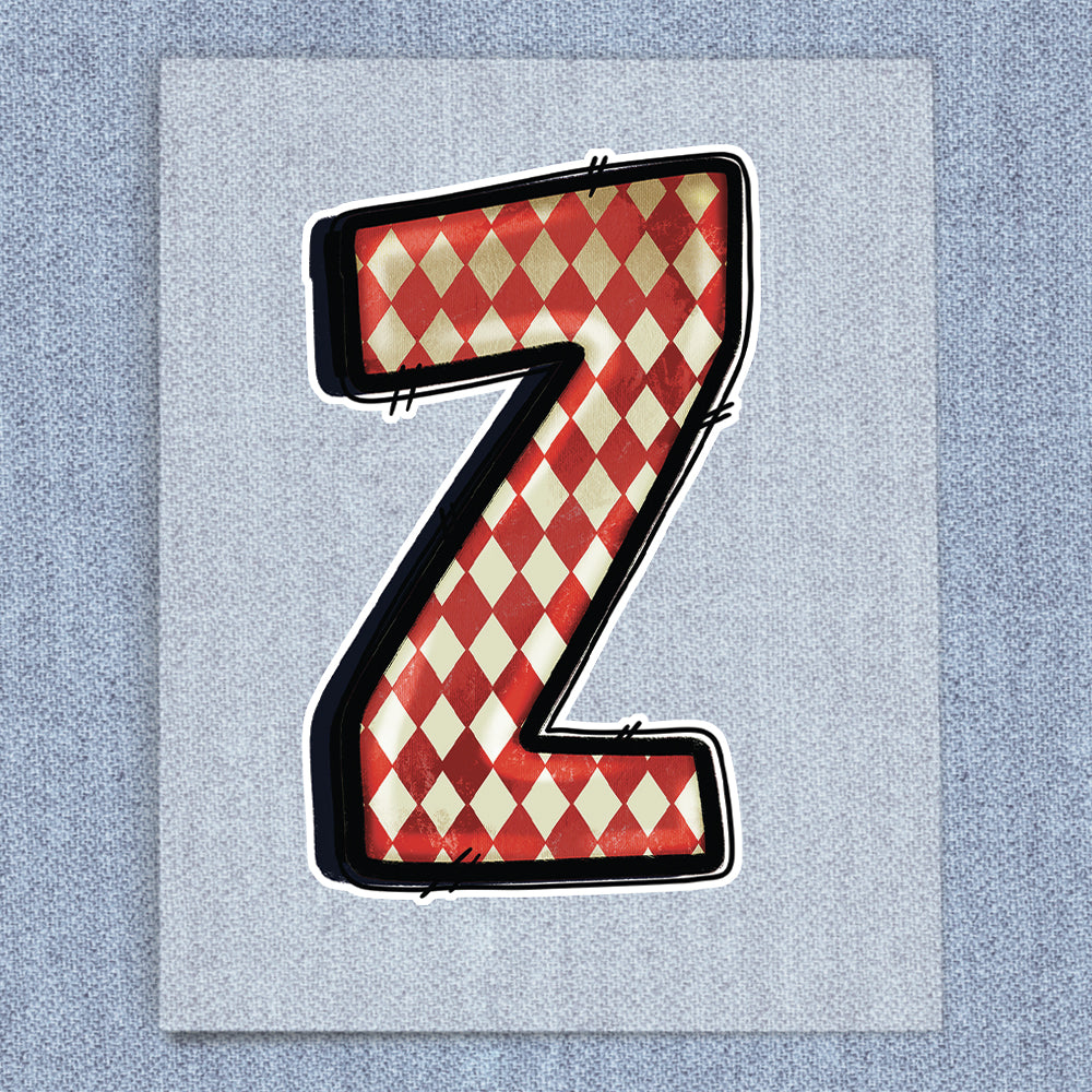 Z Red & White Diamond Pattern