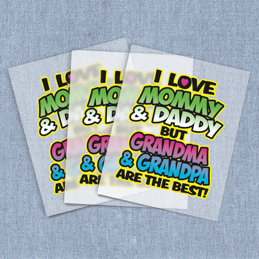 Grandparents Are The Best | Kids DTF Heat Transfers
