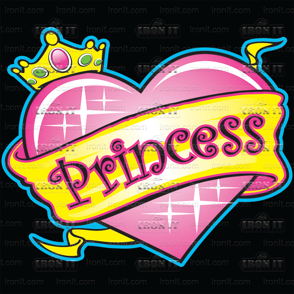 Princess Neon Heart | Kids Direct-To-Film Transfer