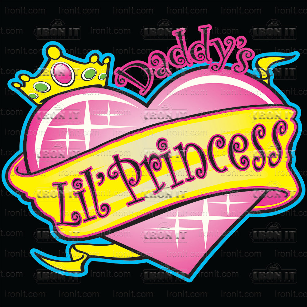 Daddy's Lil Princess Neon Heart | Kids Direct-To-Film Transfer