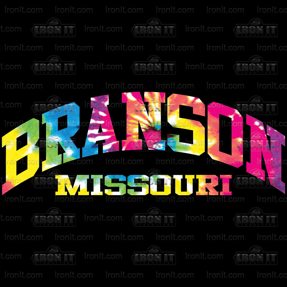 Branson Arch Tie Dye | Destination Direct-To-Film Heat Transfers