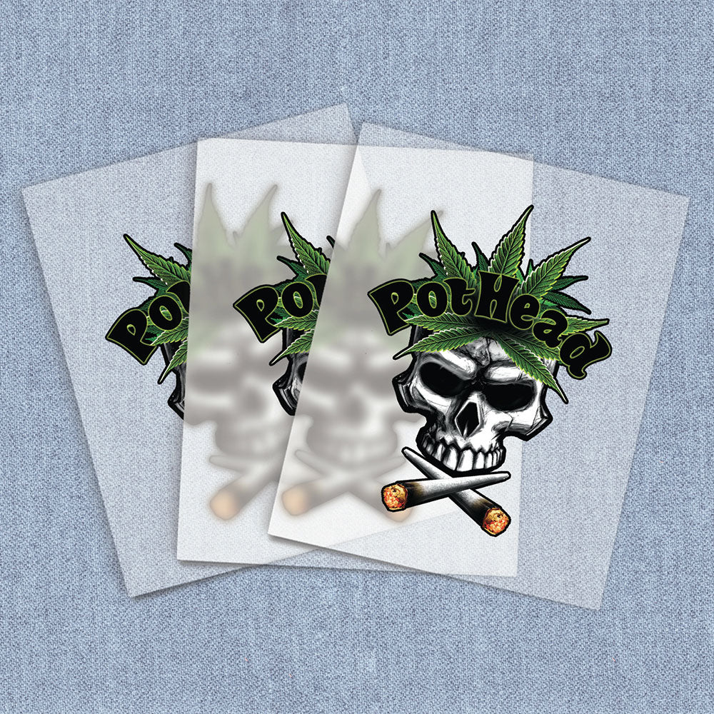 Pothead Skull | Humor & Novelty DTF Heat Transfers