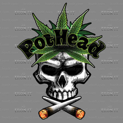 Pothead Skull | Humor & Novelty Direct-To-Film Transfer