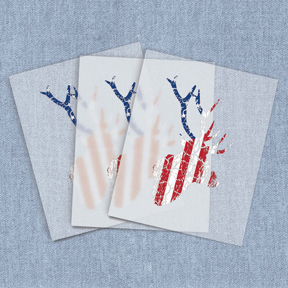 Flag Deer Distressed | American Pride DTF Heat Transfers