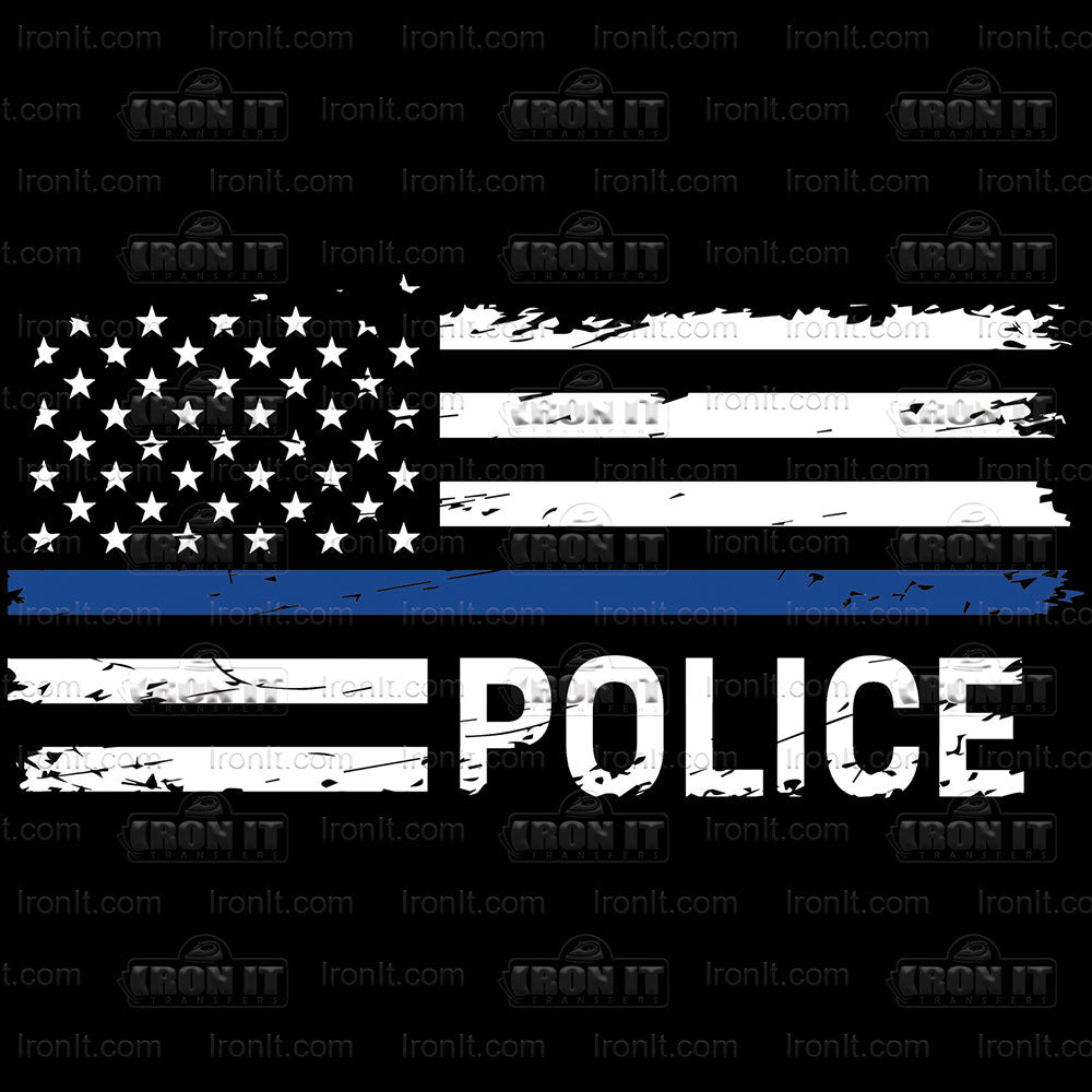 Police Flag | American Pride Direct-To-Film Transfer