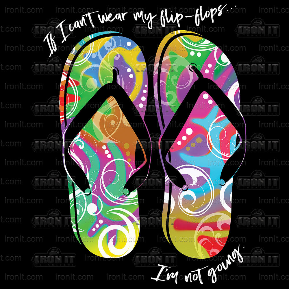 Colorful Flip Flops | Beach Life Bun Direct-To-Film Transfer