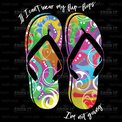 Colorful Flip Flops | Beach Life Bun Direct-To-Film Transfer