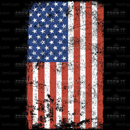 Grunge Flag Vertical  | American Pride Direct-To-Film Transfer