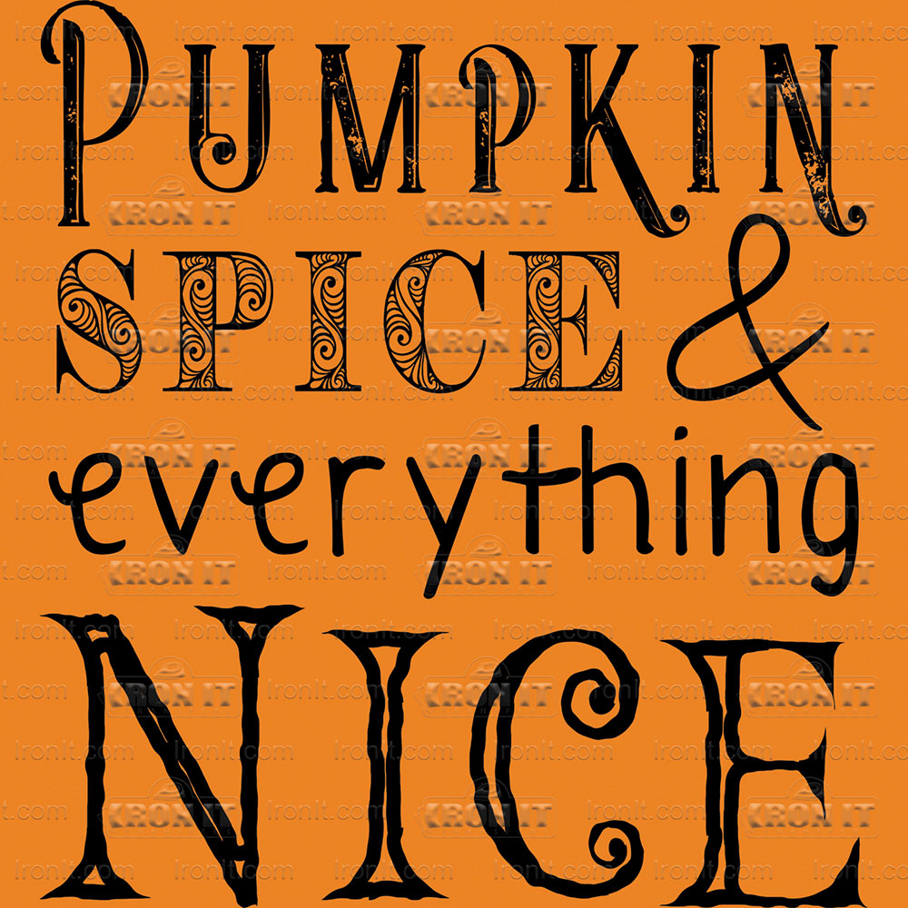 Pumpkin Spice Black | Fall Direct-To-Film Heat Transfers