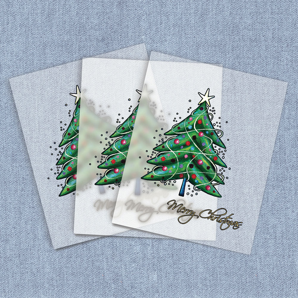 Merry Christmas Tree Swirl | Christmas DTF Heat Transfers