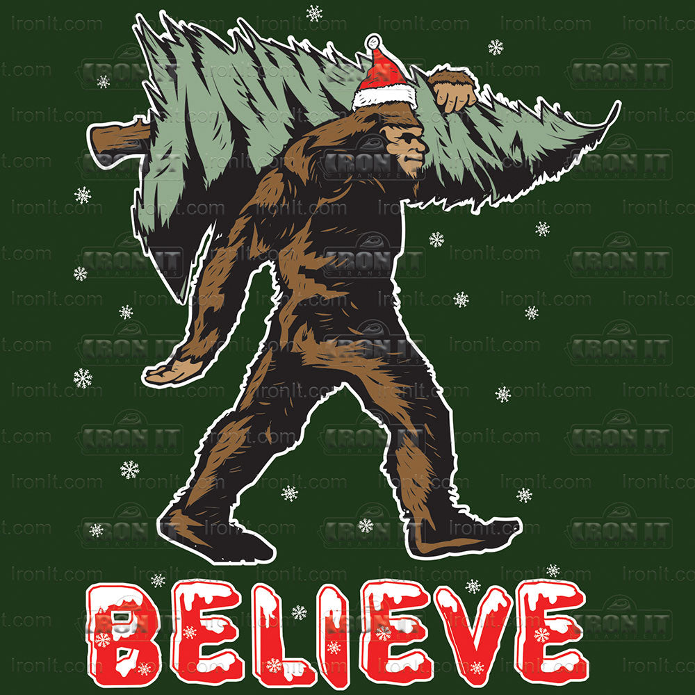 Believe Christmas Sasquatch | Humor & Novelty Direct-To-Film Transfer