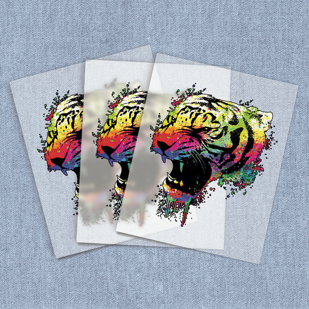 Technicolor Tiger | Wildlife DTF Heat Transfers