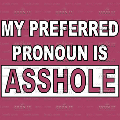 Pronoun Asshole | Humor & Novelty Direct-To-Film Transfer