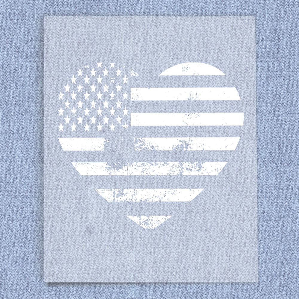 Flag Heart Distressed