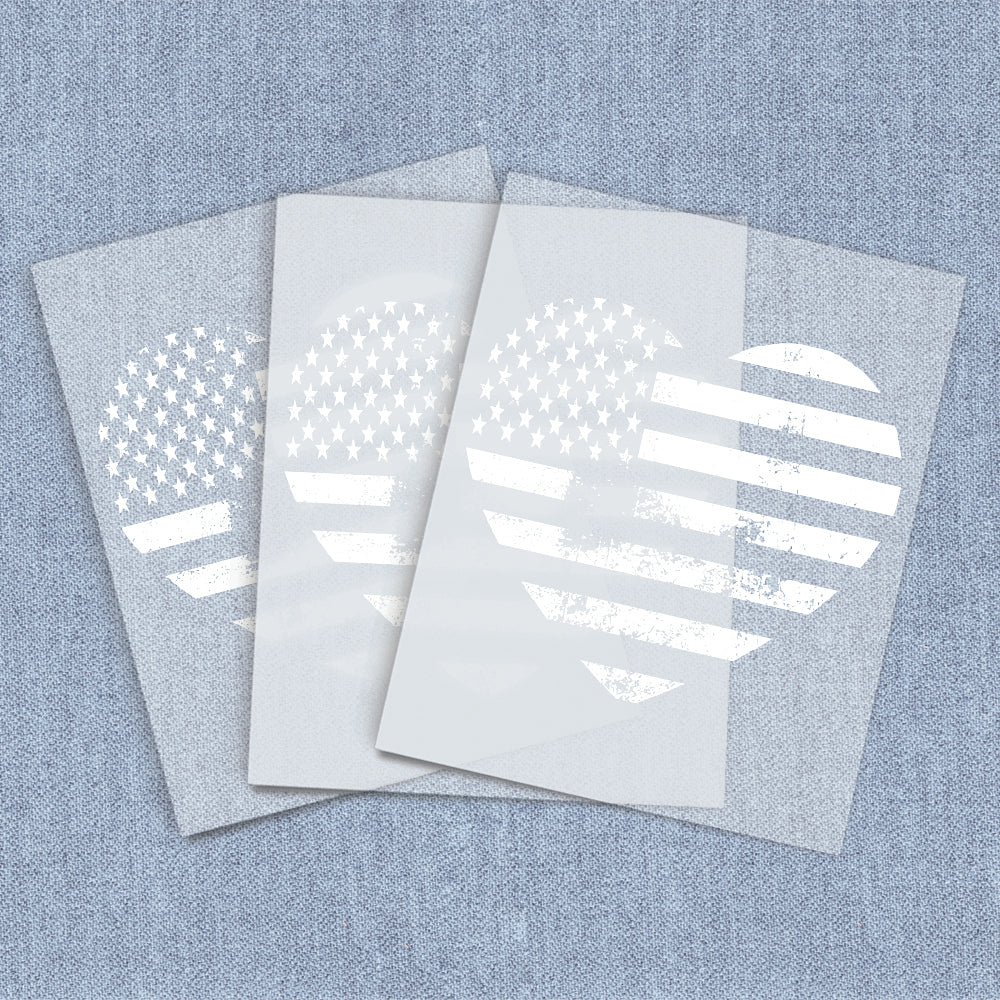 Flag Heart Distressed | American Pride DTF Heat Transfers