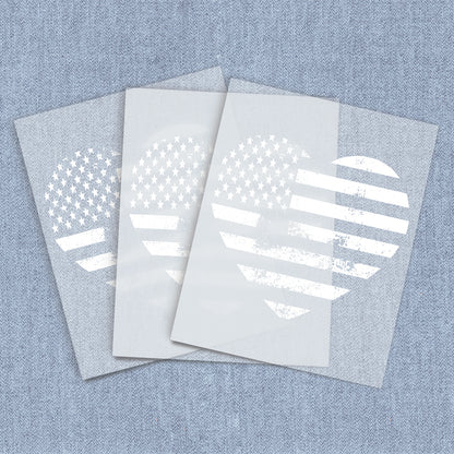 Flag Heart Distressed | American Pride DTF Heat Transfers