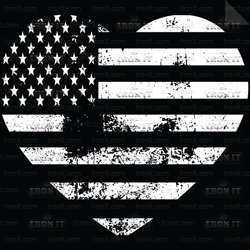 Flag Heart Distressed | American Pride Direct-To-Film Transfer