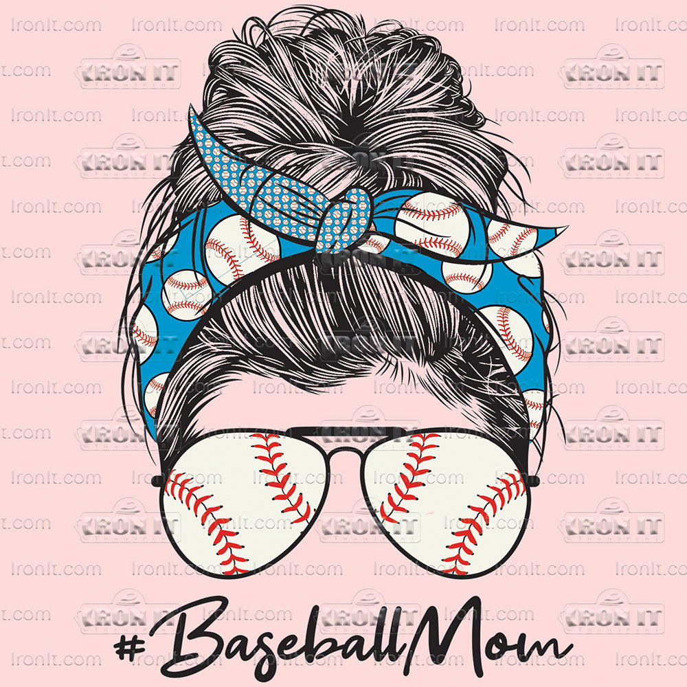 Baseball Mom Bun | Mom Life Bun Direct-To-Film Transfer