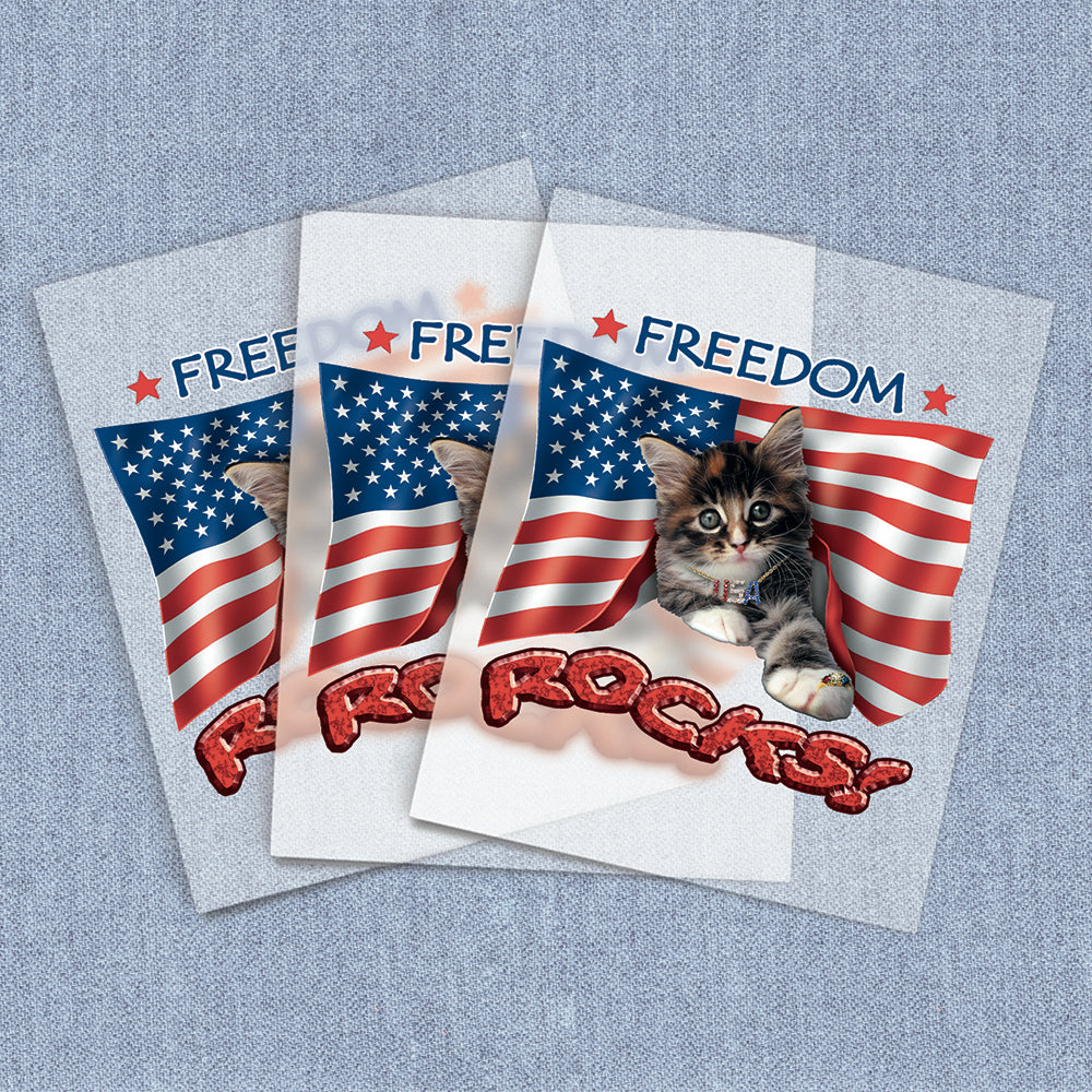 Freedom Rocks | American Pride, Cats DTF Heat Transfers