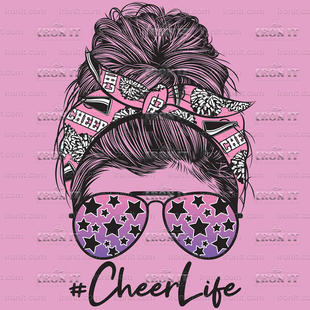 Cheer Life | Mom Life Bun Direct-To-Film Transfer