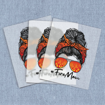 Fire Mom | Mom Life Bun DTF Heat Transfers