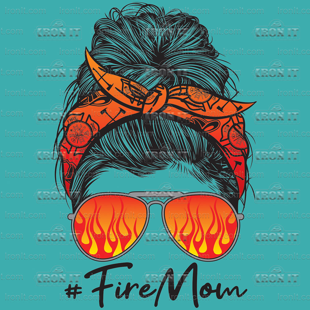 Fire Mom | Mom Life Bun Direct-To-Film Transfer