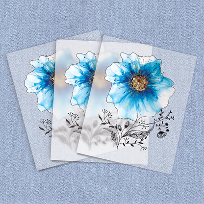 Abstract Blue Flower- Metallic