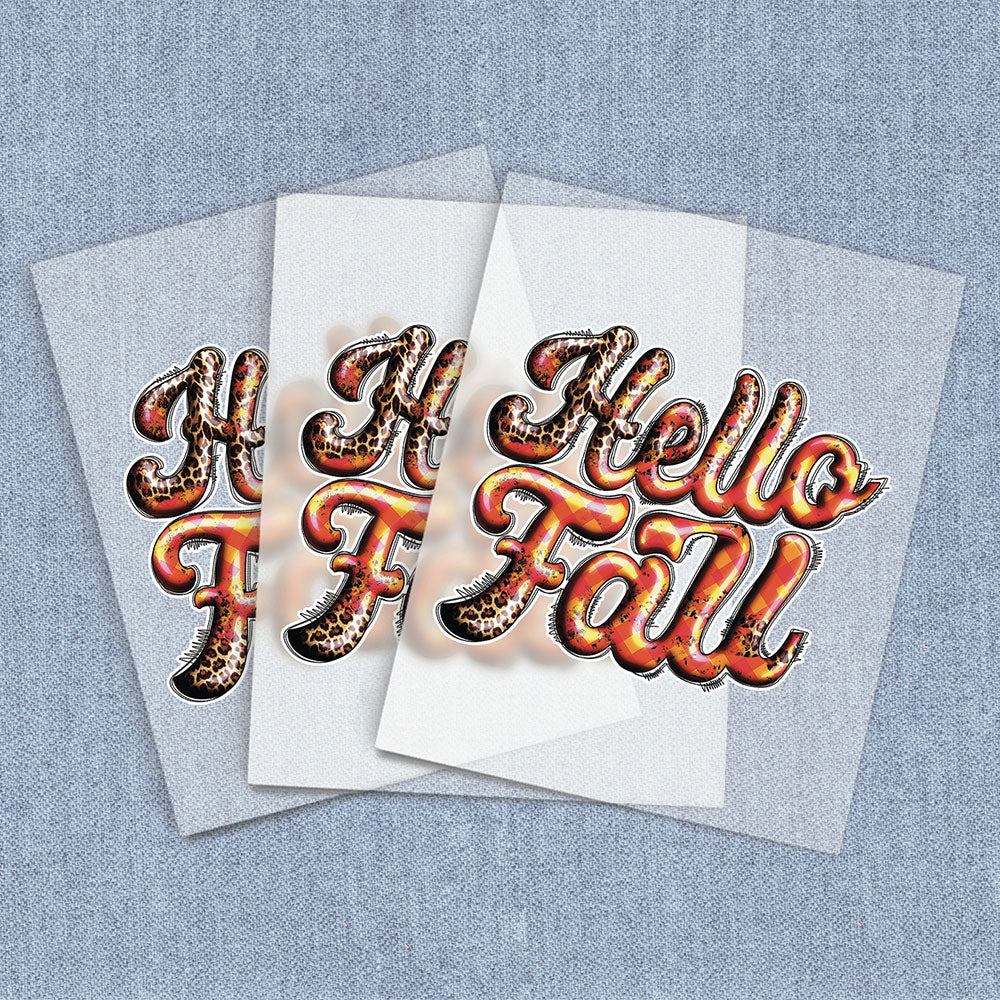 Hello Fall Leopard | Fall DTF Heat Transfers