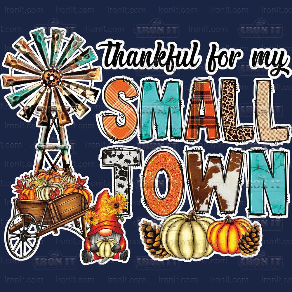 Thankful For My Small Town | Country & Floral Direct-To-Film Transfer