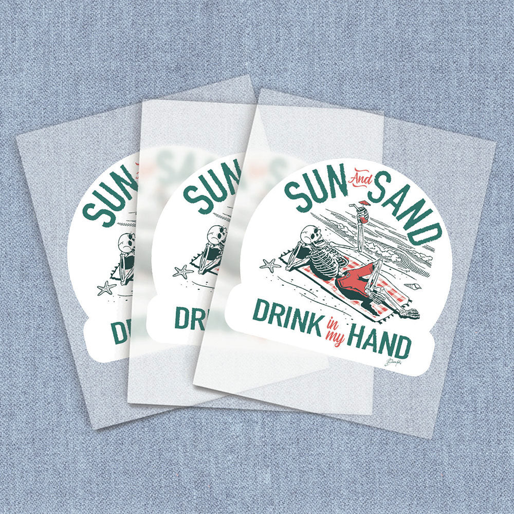 Sun & Sand Skeleton Teal | Beach Resort DTF Heat Transfers