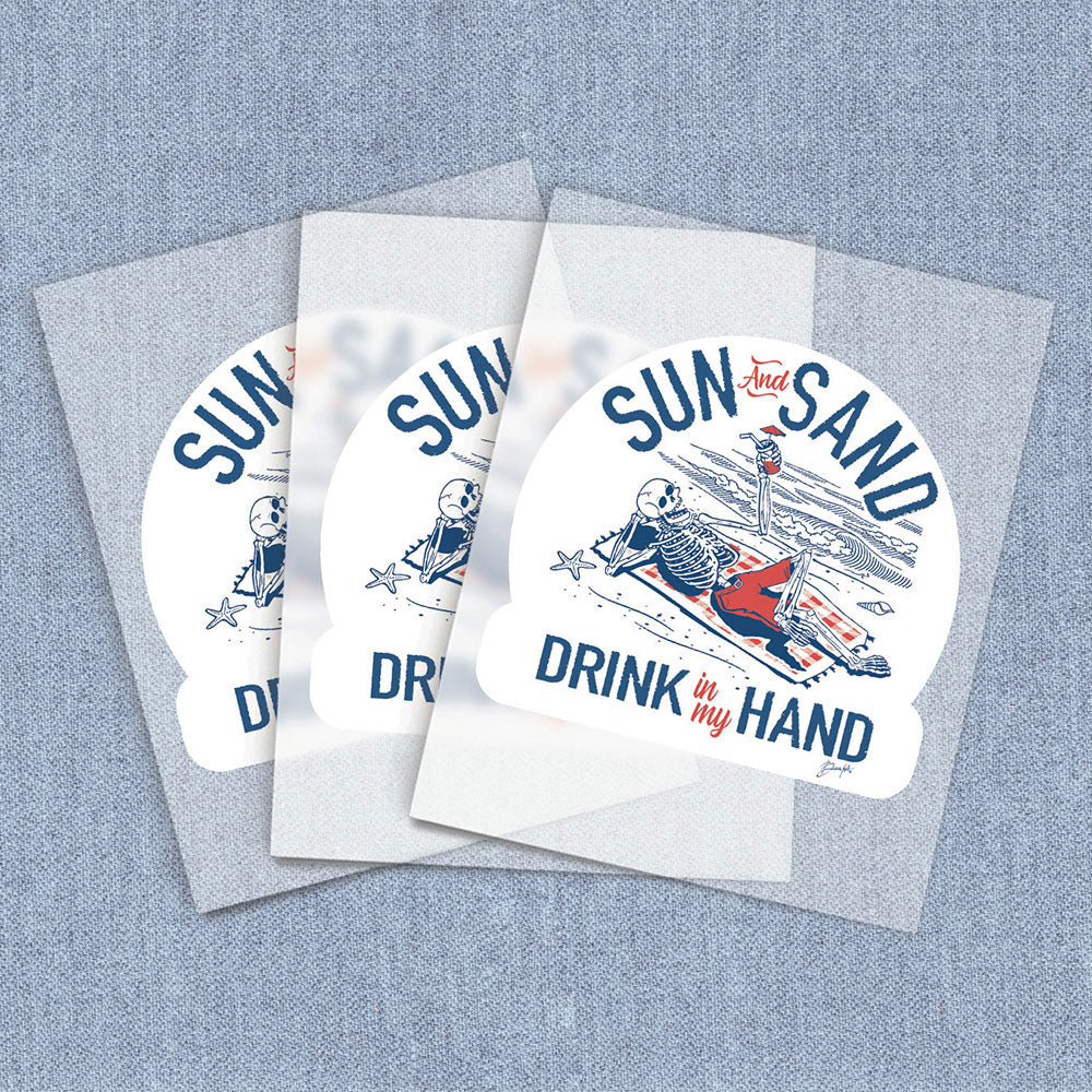 Sun & Sand Skeleton Blue | Beach Resort DTF Heat Transfers