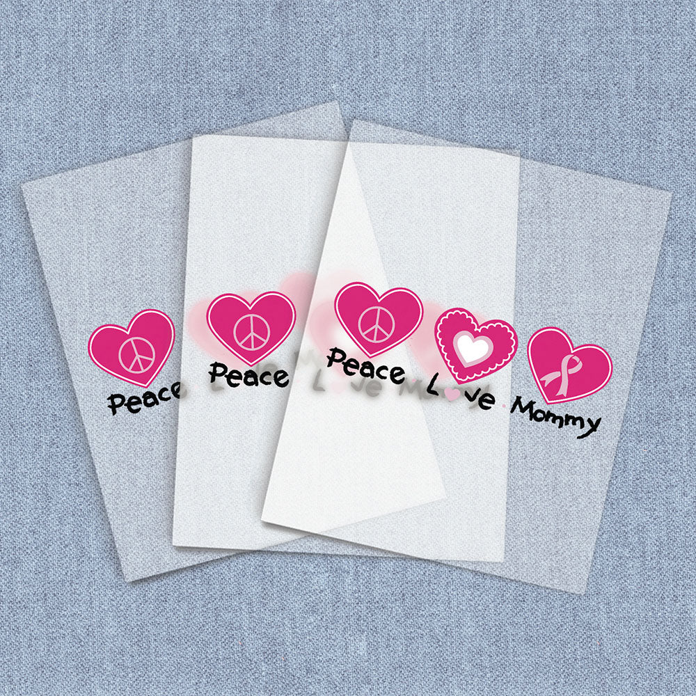 Peace Love Mommy | Breast Cancer Awareness DTF Heat Transfers