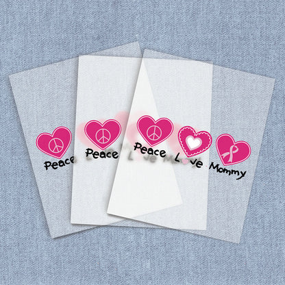 Peace Love Mommy | Breast Cancer Awareness DTF Heat Transfers