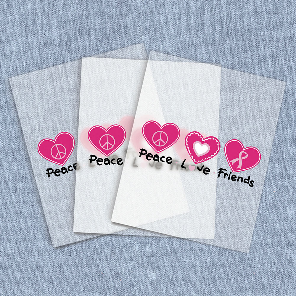 Peace Love Friends | Breast Cancer Awareness DTF Heat Transfers