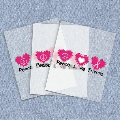 Peace Love Friends | Breast Cancer Awareness DTF Heat Transfers