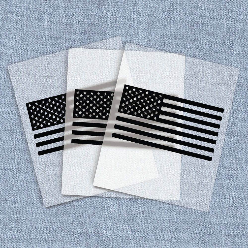 American Flag Black | Halloween DTF Heat Transfers