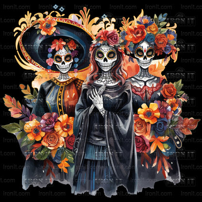 Day of the Dead Family | Seasonal & Holiday Direct-To-Film Heat Transfers