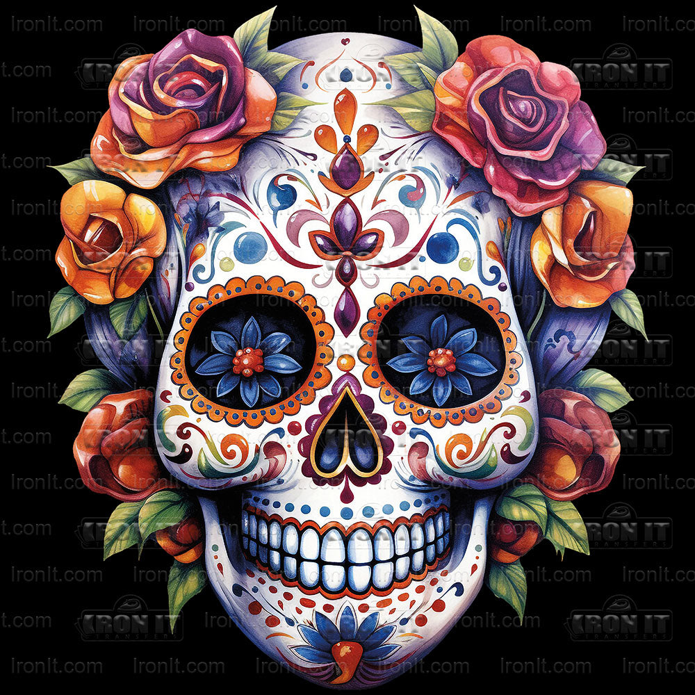 Floral Sugar Skull 2 | Seasonal & Holiday Direct-To-Film Heat Transfers