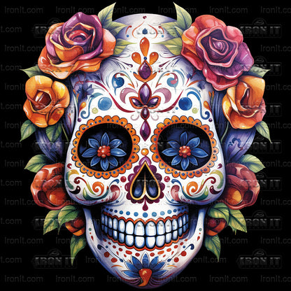 Floral Sugar Skull 2 | Seasonal & Holiday Direct-To-Film Heat Transfers